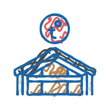 Home security system check maintenance icon doodle illustration Stock Illustration