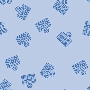 Home security system check maintenance line seamless pattern イラスト素材