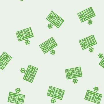 Home security system check maintenance glyph seamless pattern Stock Illustration