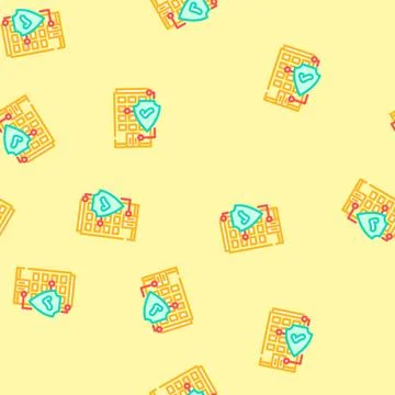 Home security system check maintenance vector seamless pattern Stock Illustration