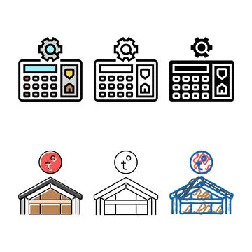 Home security system check maintenance color icon vector series Stock Illustration