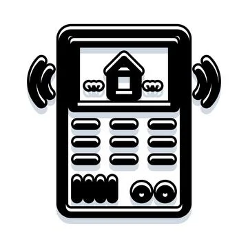 Home security system control panel operating wirelessly Stock Illustration