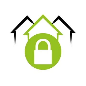 Home security system emblem lock Stock Illustration