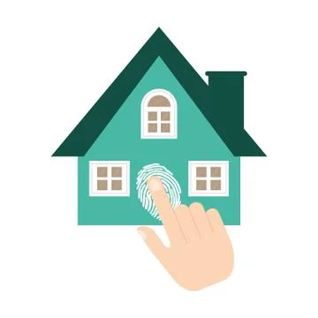 Home security system fingerprint Stock Illustration