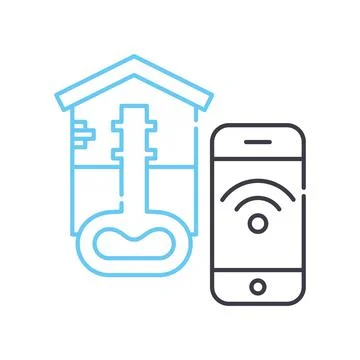 Home security system line icon, outline symbol, vector illustration, concept Stockillustratie