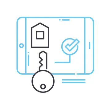 Home security system line icon, outline symbol, vector illustration, concept Stockillustratie