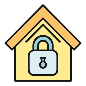 Home security system protecting residential real estate property Stock Illustration