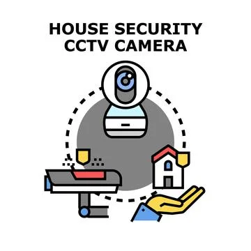 Home security system protecting residential building assets Ilustración de archivo