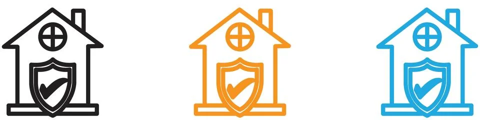 Home security vector logo set collection for web app ui Ilustración de archivo