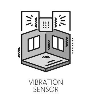 Home security vibration sensor color line icon Stock-Illustration