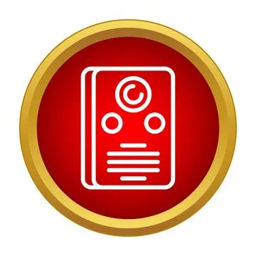 Home security video intercom flat icon button Illustrazione stock