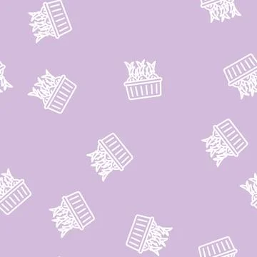 Home seedling onion line vector seamless pattern Stock Illustration
