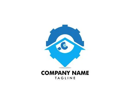 Home Service Logo Template Design Ilustração Stock