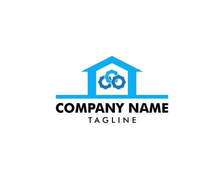 Home Service Logo Template Design Ilustração Stock