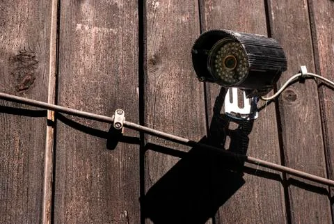 Home set security camera with cables. Stock Photos