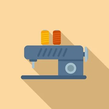 Home sewing machine icon flat vector. Factory craft Illustrazione stock