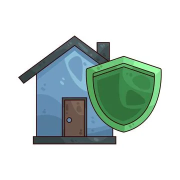 Home shield illustration Ilustración de archivo