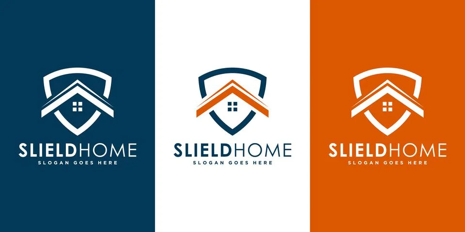 Home shield logo design vector Stock Illustration