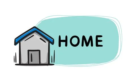 Home. Simple vector sticker with house sign Stock Illustration