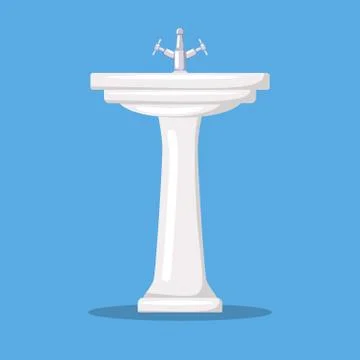 Home sink in a flat style. Illustrazione stock