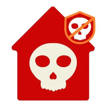 Home with skull Stock Illustration