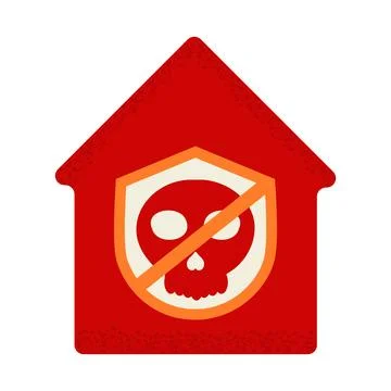 Home with skull Stock Illustration
