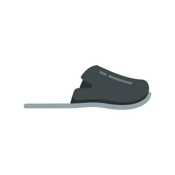 Home slipper icon flat vector. Woman shoe Stock Illustration
