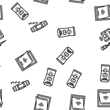 Home smart technology control vector seamless pattern Ilustración de archivo