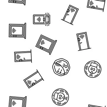 Home smart technology control vector seamless pattern Illustrazione stock