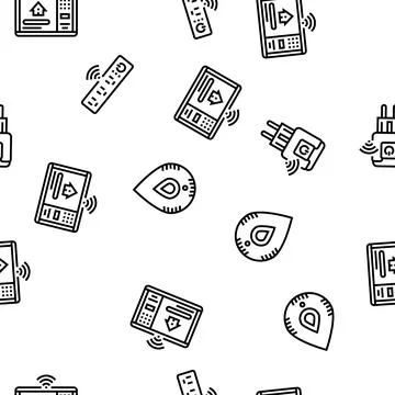 Home smart technology control vector seamless pattern Stock Illustration