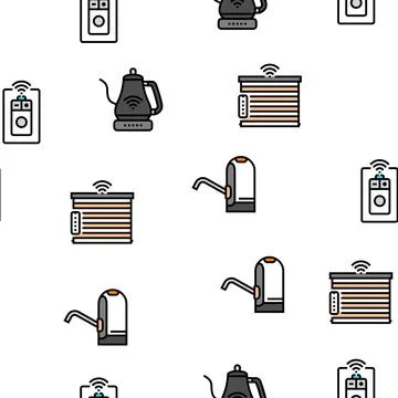 Home smart technology control vector seamless pattern Illustrazione stock