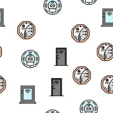 Home smart technology control vector seamless pattern Illustrazione stock
