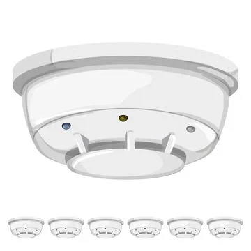Home smoke detector cartoon vector graphic Stock Illustration