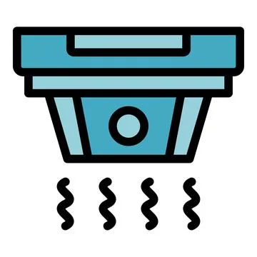 Home smoke detector icon vector flat Stock Illustration
