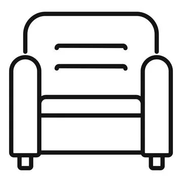 Home sofa icon outline vector. Interior relax Stock Illustration