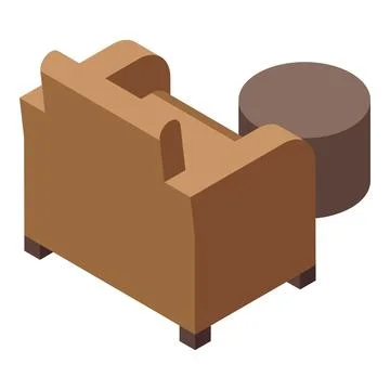 Home soft sofa icon isometric vector. Screen modern Stockillustratie