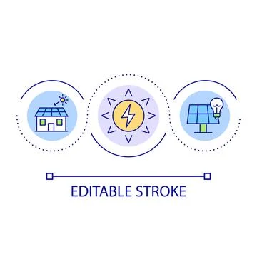 Home solar electric system loop concept icon イラスト素材