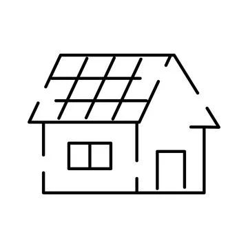 Home with solar panels generating clean energy Stock Illustration