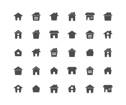Home Solid Icon Set on white background. イラスト素材