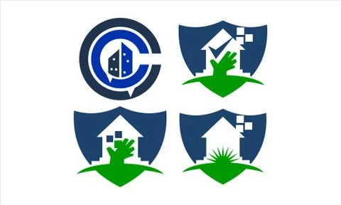 Home Solution Template Set Stock-Illustration