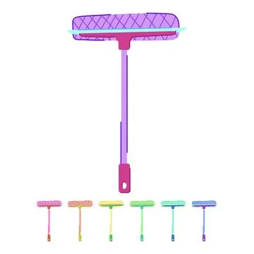 Home squeegee glass vector cartoon graphic Stock Illustration