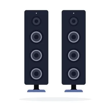Home stereo system flat isolated Stock Illustration