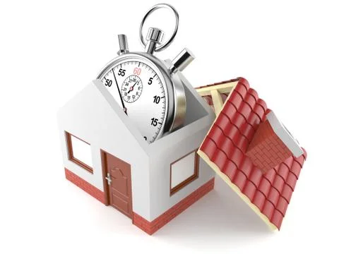 Home with stopwatch Ilustración de archivo