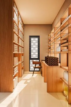 Home Store Interior Rendering 스톡 일러스트
