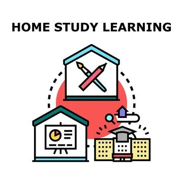 Home study learning process icon concept イラスト素材