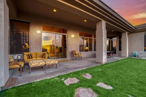 A home at sunset Stock Photos