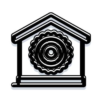 Home surveillance system watching security camera icon Illustrazione stock