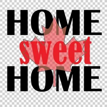 Home Sweet Home Text Maple Leaf Decorating stencil Stock Illustration