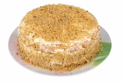 Home sweet three-layer cake Stock Photos