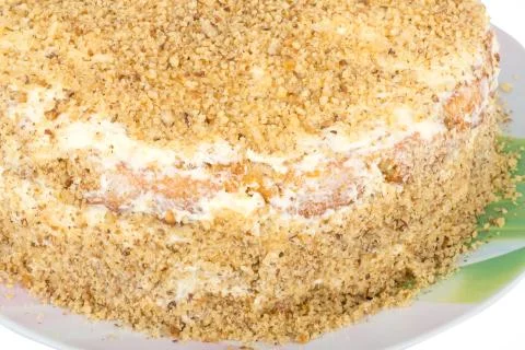Home sweet three-layer cake Stock Photos
